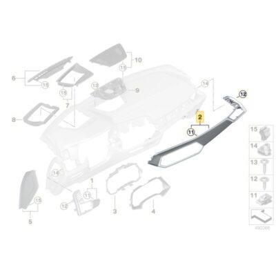 OEM BMW Carbonfaser Armaturenbrettverkleidung für X5, X6 - 51 45 8 745 378, 51 45 8 745 379