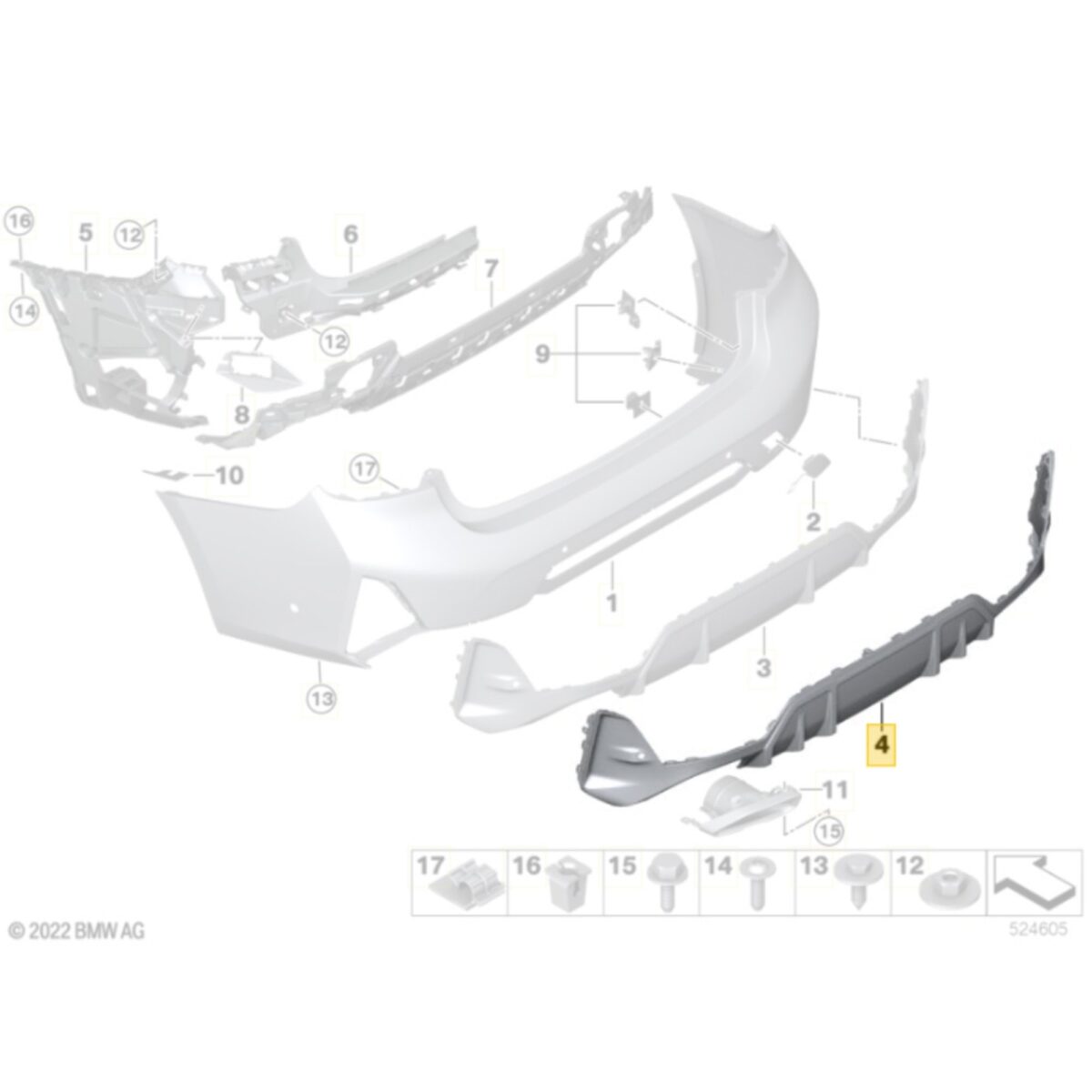 OEM BMW G20 LCI Verkleidungsplatte hinten unten - 51 12 8 085 483