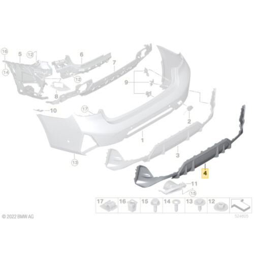 OEM BMW G20 LCI trim panel rear bottom - 51 12 8 085 483
