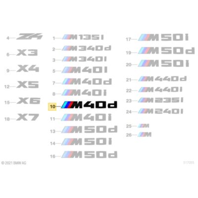 Original BMW M40d black badge - 51 14 2 472 835