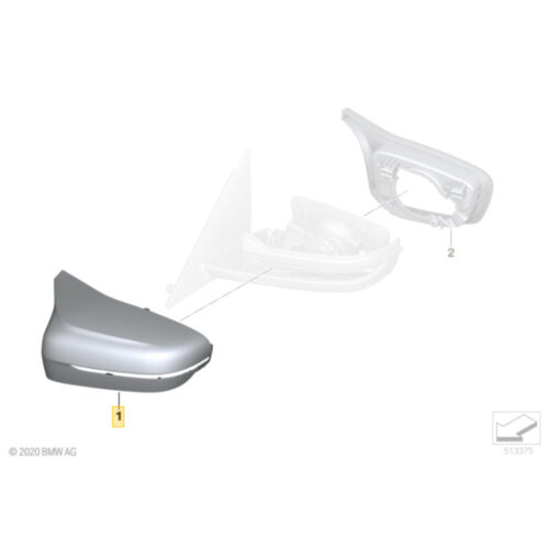 OEM BMW Primed mirror caps, G30/G31 51168073273-51168073274