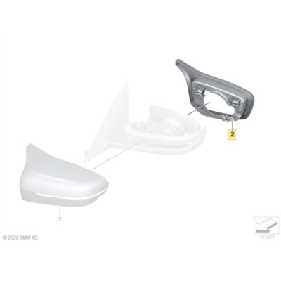 OEM BMW Gloss black supporting ring for :::M Mirror caps - 51168064655, 51168064656
