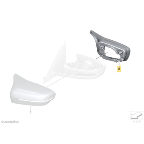 OEM BMW Gloss black supporting ring for :::M Mirror caps - 51168064655, 51168064656