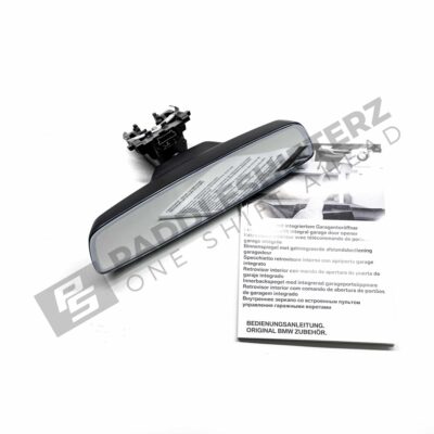 OEM BMW Interior mirror with garage opener – 51162472237 front view with book