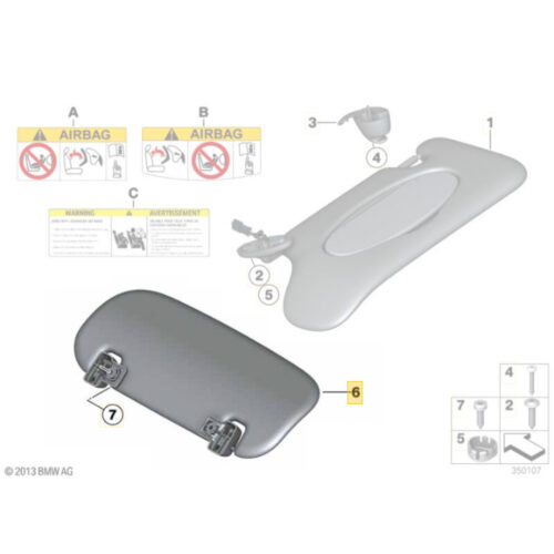 OEM MINI Sun visor, lateral BLACK - 51169812837