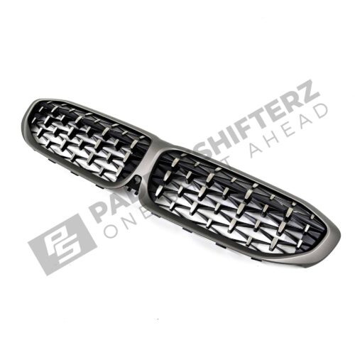 OEM BMW Cerium Grey M340i front grille - 51135A07604 front side view