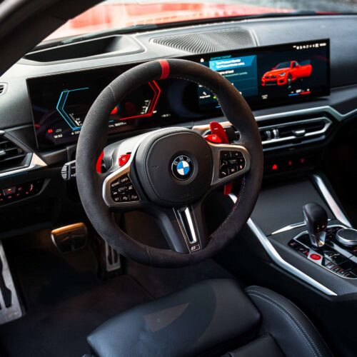 OEM BMW M3 CS, M4 CSL Alcantara steering wheel – 32307874035 installed in a BMW G87 M2