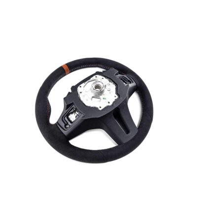 OEM BMW Alcantara steering wheel showing from the rear 32307874035