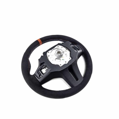 OEM BMW Alcantara steering wheel showing from the rear 32307874035