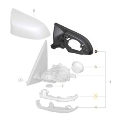 OEM BMW Gloss black mirror supporting ring,right 51168060322