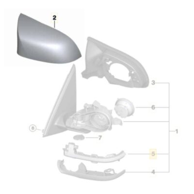 OEM BMW mattschwarz grundierte Spiegelkappe, rechts - 51168061708