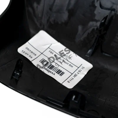 OEM BMW matte black primed mirror cap, right - 51168061708 label
