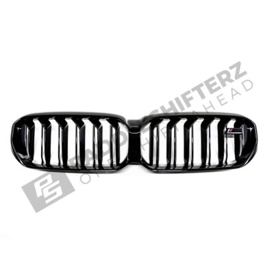 OEM BMW F90 M5 Competition gloss black Grille - 51138082107 top down shot from the front