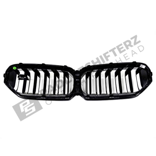 OEM BMW F90 M5 Competition gloss black Grille - 51138082107 shot from the rear of the grille