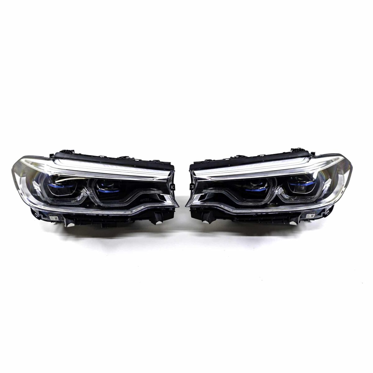 PaddleShifterz a set of OEM BMW F90 M5, G30 LCI laser headlights part number: 63135A07801 photographed from the front side by side