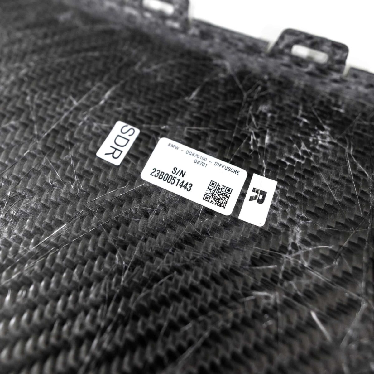 Labels on PaddleShifterz OEM BMW M Performance carbon fiber diffuser for G87 M2 - 51125A46B51