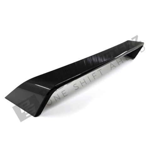 Side view of OEM BMW M Perf G87 gloss carbon fiber wing – 516625B33F50