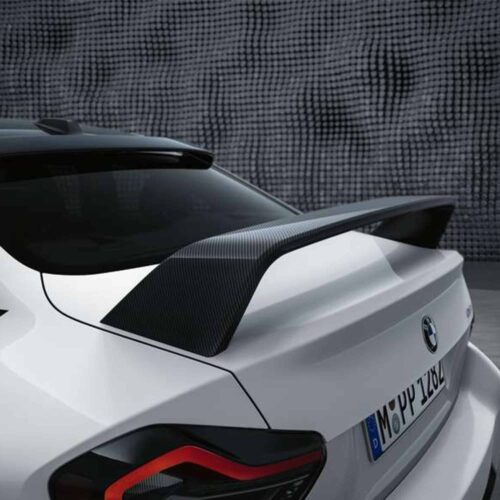 OEM BMW M Perf G87 gloss carbon fiber wing – 516625B33F50 on a G87 M2