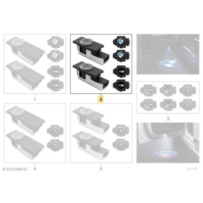 OEM BMW LED Door Projector Light Kit - 63312463924