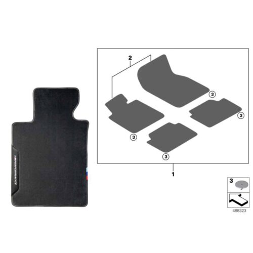 OEM BMW M Performance floor mats set, RHD - 51472467900