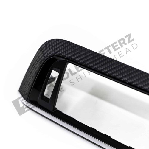 Close up of side of PaddleShifterz OEM BMW M2 carbon fiber dashboard trim - 51458073751