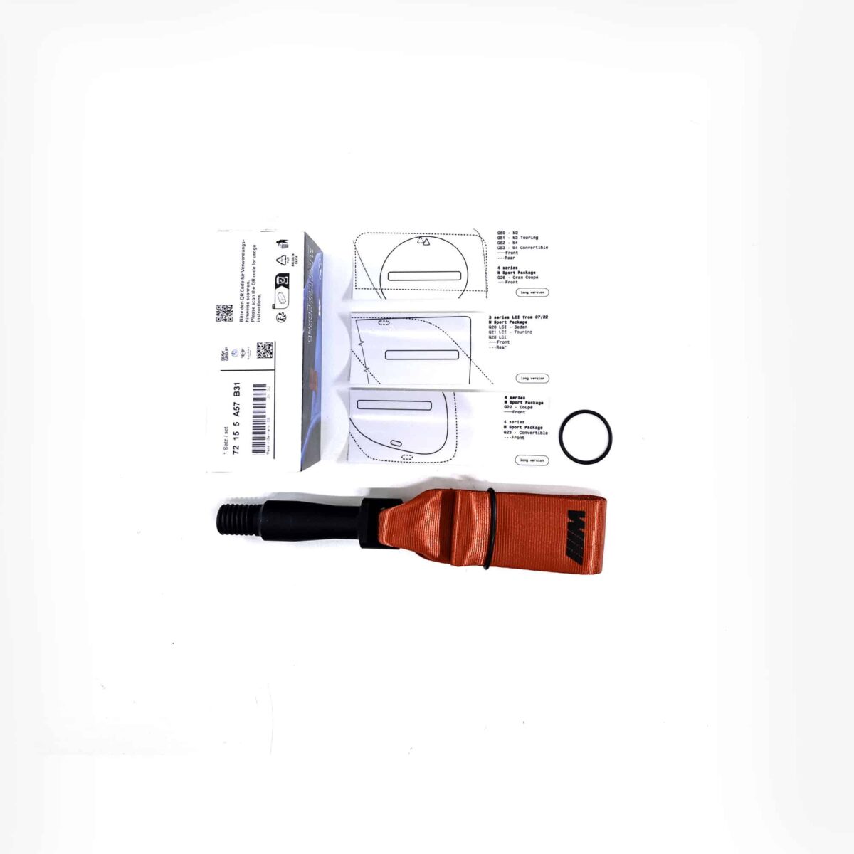 OEM BMW M performance red tow strap - 72155A57B31 - Image 7