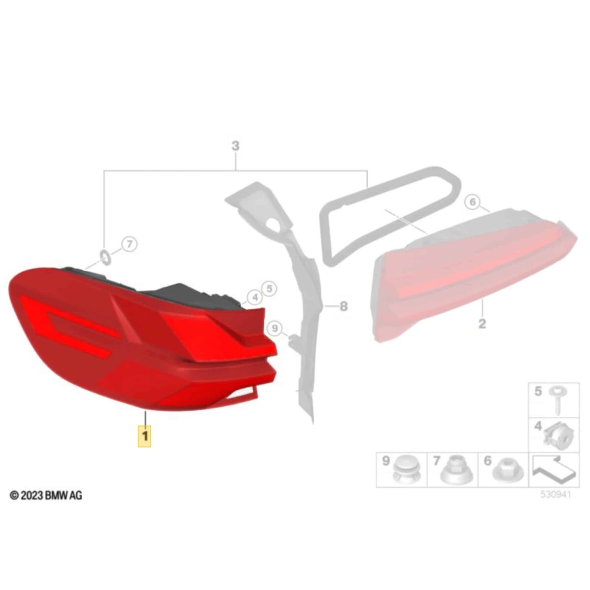 OEM BMW G05 LCI Rücklicht LED Seitenwand rechts EU 63215A11EC4