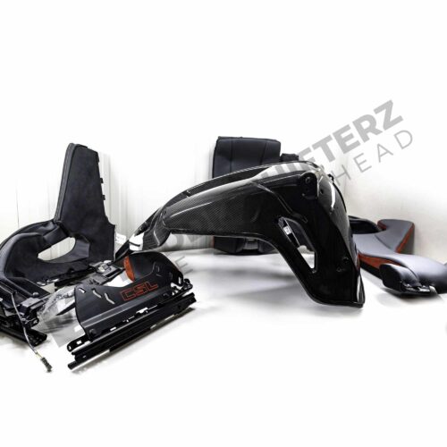 Disassembled view of the OEM BMW G82 M4 CSL Complete Left Carbon fiber bucket seat