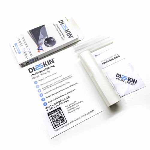 Disskin display screen protector foil to apply on display screens inside a BMW or MINI vehicle