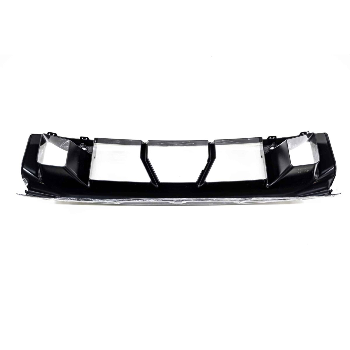 Front view of the Gloss black OEM BMW G87 M2 Bumper center trim, lower part - 51118081270