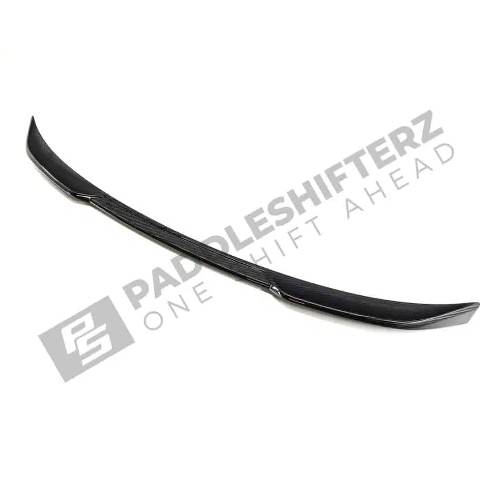 Side view of the OEM BMW M Performance Carbon trunk spoiler - 51195A57B14 for the BMW G20 LCI
