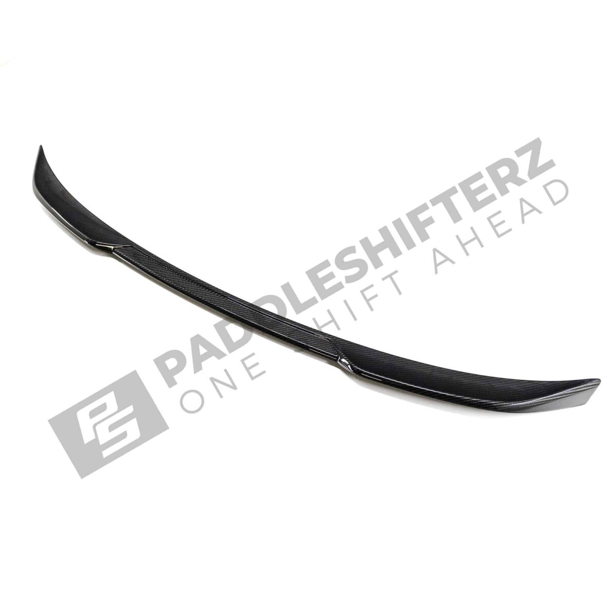 Side view of the OEM BMW M Performance Carbon trunk spoiler - 51195A57B14 for the BMW G20 LCI