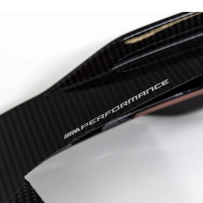 OEM BMW M Perf Carbon fiber front lip left - 51115A6FE81 M performance logo