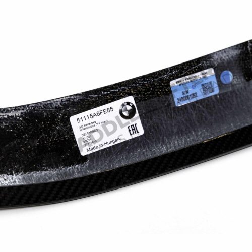 OEM BMW M Perf Carbon front lip centre left - 51115A6FE85 close label