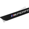 Close up of OEM BMW M Performance Carbon door sill trim - 51475A6CBC3