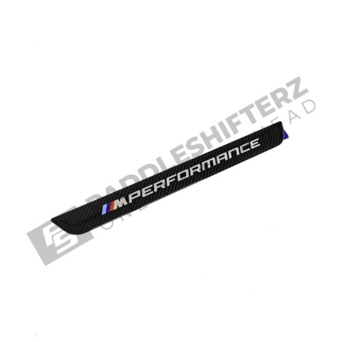 Side view of OEM BMW M Performance Carbon door sill trim - 51475A6CBC3