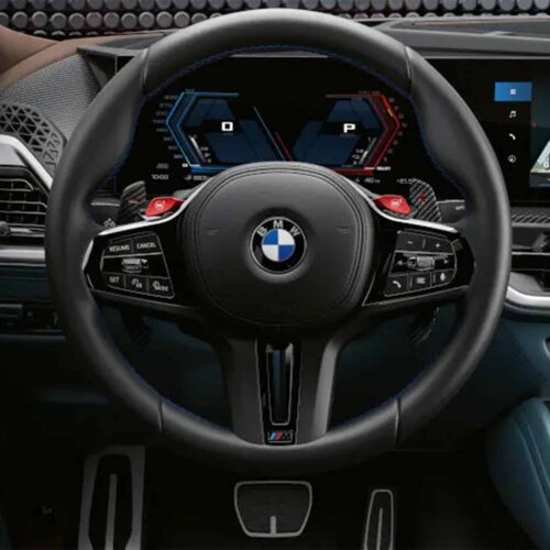 OEM BMW XM Gloss black steering wheel trim - 32305A6FFD7