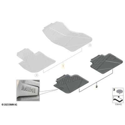 OEM MINI Fußmatten für U25, hinten - 51475A2DA78