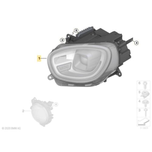 OEM MINI F60 LCI, RHD, LED Adaptive Headlights right - 63115A3BD74