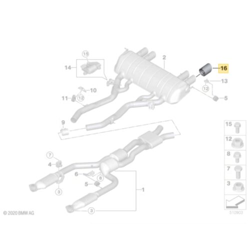 OEM BMW Chrome rear exhaust tip - 18308096125
