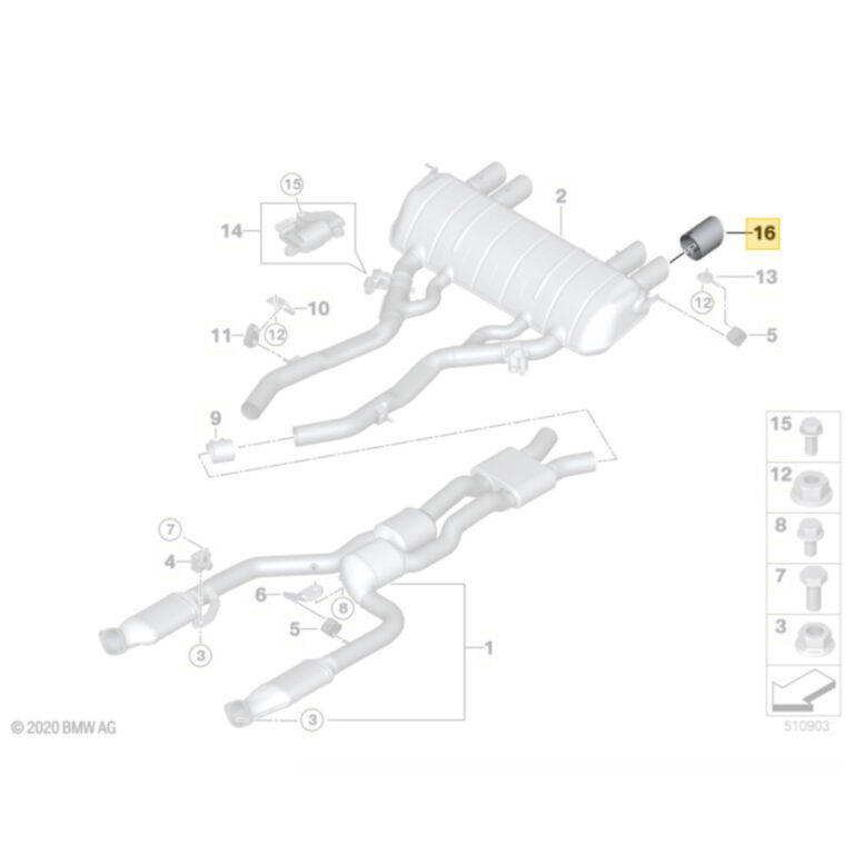 OEM BMW Chrome rear exhaust tip - 18308096125