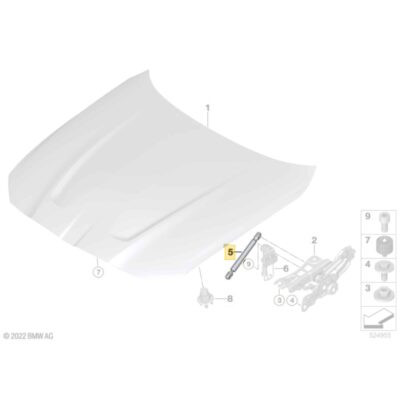 OEM BMW G82 M4 CSL Gasdruckfeder Motorhaube passiv - 51239463396