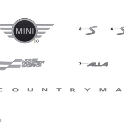 OEM MINI JCW Rear Badge Emblem - 51145B360C6