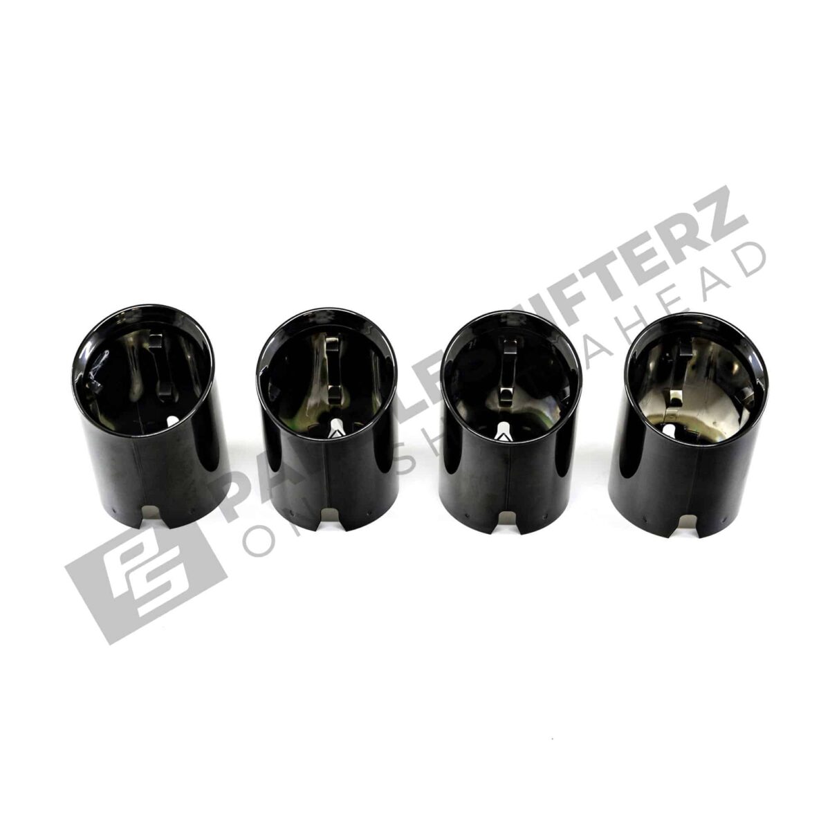 Top view of OEM BMW G8X black chrome exhaust tip - 18308096126