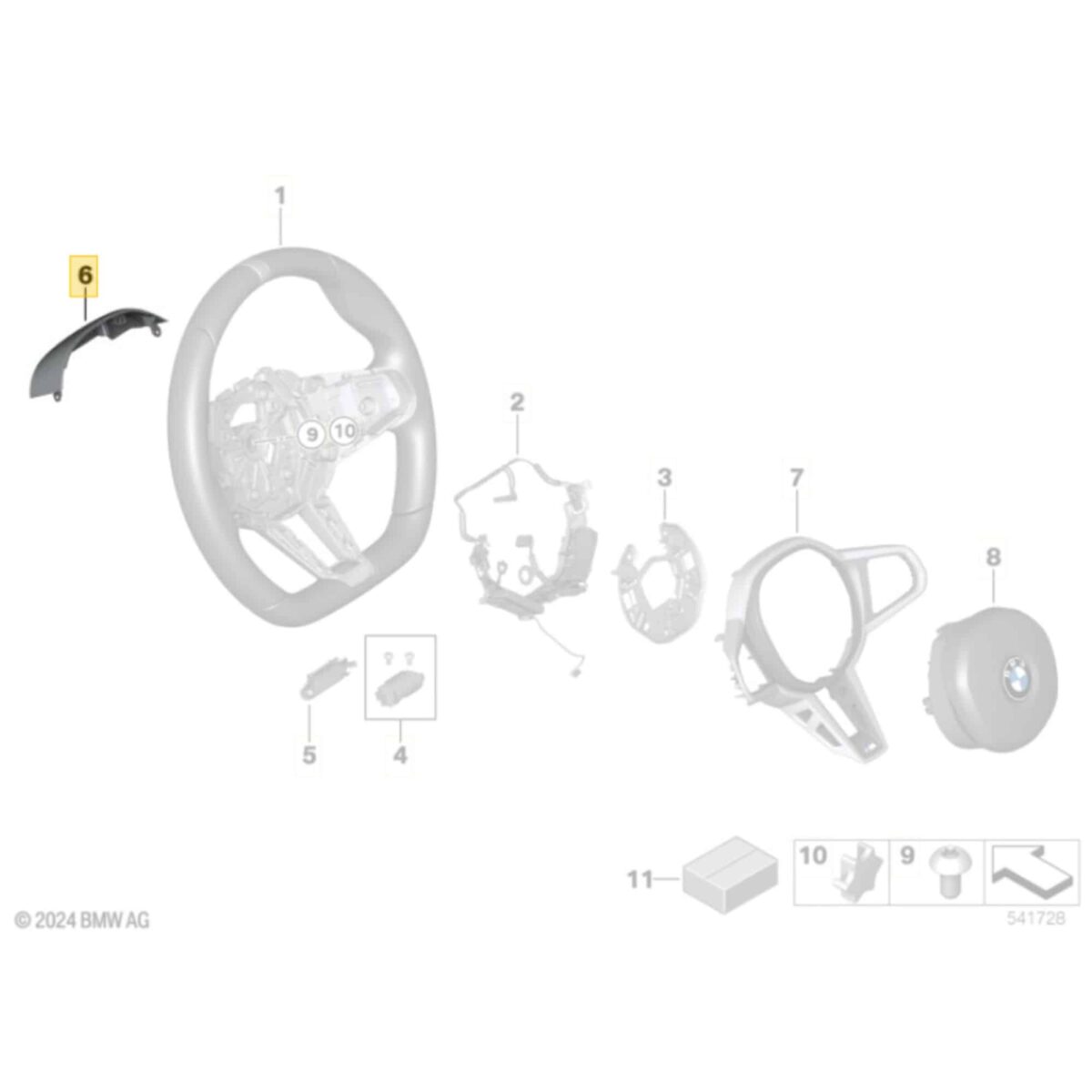 OEM BMW M Sport steering wheel top cover LCI - 32305A8A907 – Bild 2
