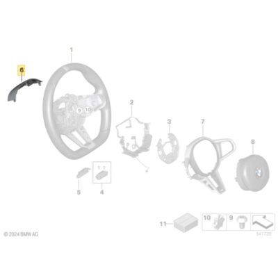 Alternative view of OEM BMW M Sport steering wheel top cover LCI - 32305A8A907
