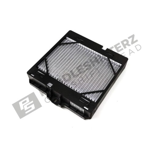 Side view of OEM BMW F80, F82, F83, F87 coolant radiator, right side - 17112284604