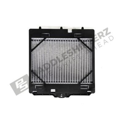 Rear view of OEM BMW F80, F82, F83, F87 coolant radiator, right side - 17112284604