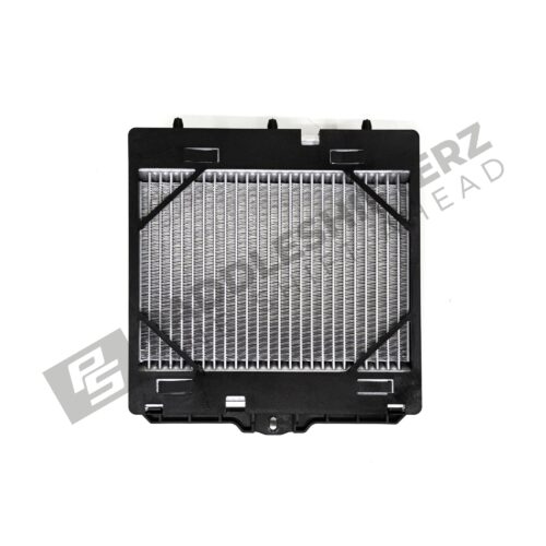Rear view of OEM BMW F80, F82, F83, F87 coolant radiator, right side - 17112284604