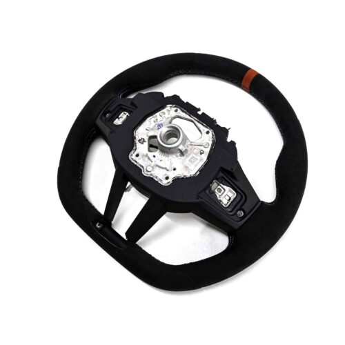OEM BMW M Flat bottom alcantara steering wheel 32307908500 photographed from the back side